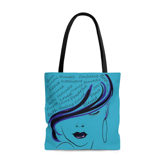 Inspirational Tote Bag Blue