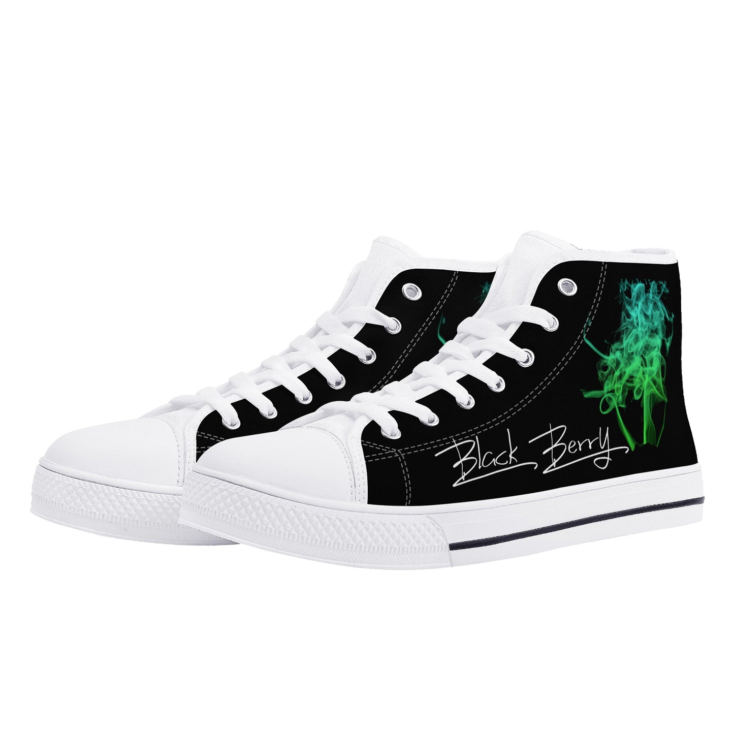 Black Berry High Top Canvas Shoes (Customizable)