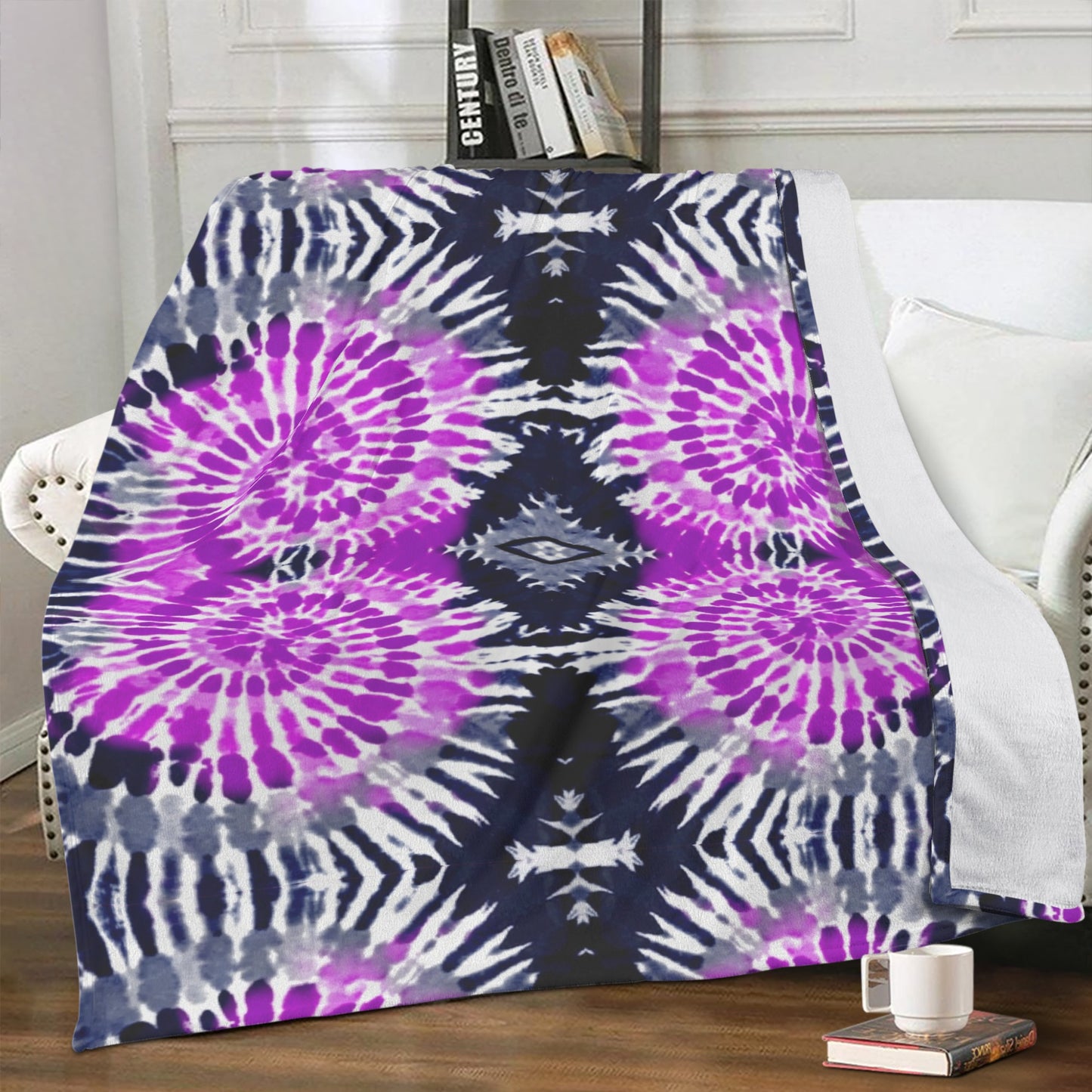Purple tie dye Fleece Blanket