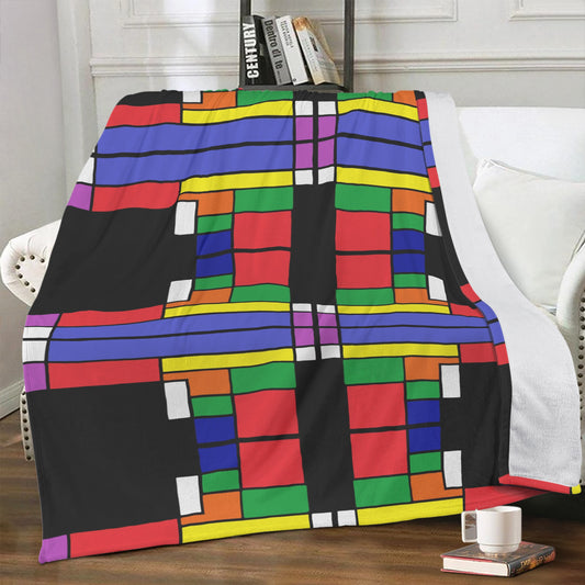 Color Block Premium Fleece Blanket